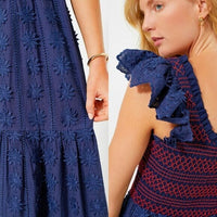 Tuckernuck NEW Navy Lace Mallie Embroidered Scoop Neck Maxi Dress Size XXL