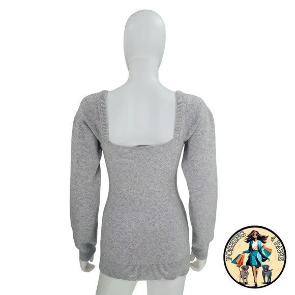 Christopher Esber Wool Cashmere Cut Out Multipanel Tunic Sweater in Grey Size M