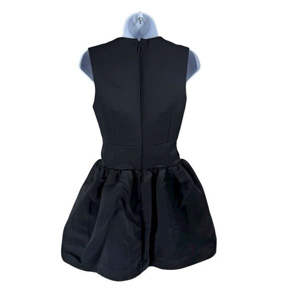 Tanya Taylor Black Noaki Embellished Sleeveless Drop Waist Mini Dress Size 0