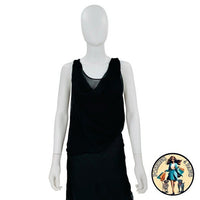 Christopher Esber Silk Formal Sheer Draped Cowl Tank Maxi Dress in Black Size 6