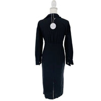 Petal & Pup NEW Monrow Black Preppy Long Sleeve Linen Midi Shirt Dress Size 2