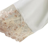 Flora Nikrooz NEW Rosa Kimono Satin Lace Trim Robe in Ivory Size M