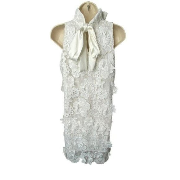 Tuckernuck | NEW Blanc White Guipure Lace Blythe Sleeveless Mini Dress Size XS