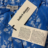 Juliet Dunn NEW Sapphire Small Flower Lurex Flared Sleeve Mini Dress Size L