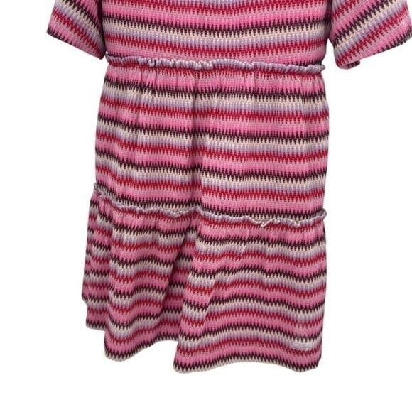 Tuckernuck NEW Pink Chevron Knit Stripe Crawford Relaxed Fit Mini Dress M