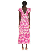 LoveShackFancy | NEW Karalie Silk Blend Maxi Dress in Holiday Sun Fuchsia Size 2