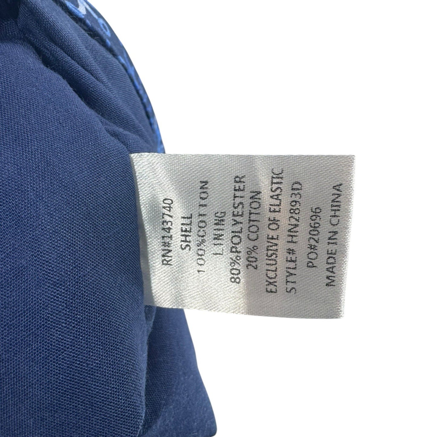 Hyacinth House NEW Blue Mod Paisley Bianca Puff Sleeve V Neck Mini Dress Size XL