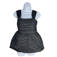 Kate Spade NEW Black Bold Zebra Jacquard Square Neck Peplum Blouse Top Size 8