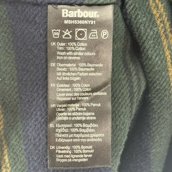 Barbour NEW Mens Snowcap Tailored Button Down Flannel Shirt Blue Green Size L