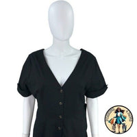 Tuckernuck | NEW Black Kate Short Sleeve Fit and Flare Maxi Dress Size XS