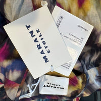 Isabel Marant Etoile NEW Maggy Black Watercolor Button Down Midi Dress Size S