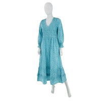 Pink City Prints NEW Blue Isabel Maxi Dress Ocean Ditsy Flower Size XS