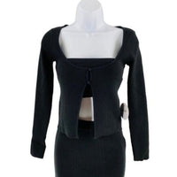 Petal and Pup NEW Luna 3 Piece Knitted Set Black Sweater Midi Dress Size L