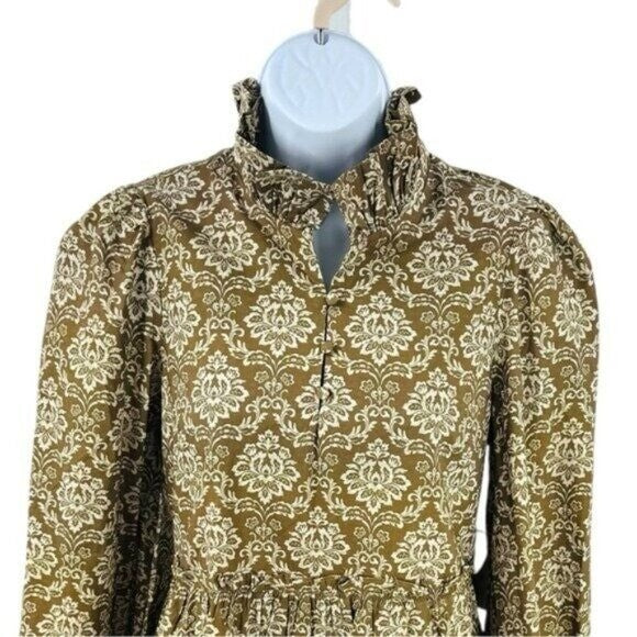 Hyacinth House | NEW Moss Printed Russell Mini Dress in Olive Size XXS