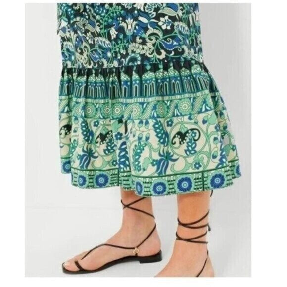 Tuckernuck | NEW Batik Floral Hampton Pull On Cotton Maxi Skirt Size XS