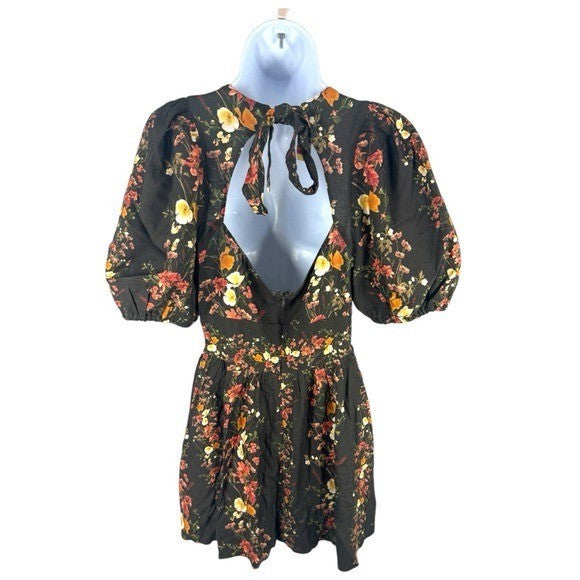 SAYLOR NEW Roseanne Puff Sleeve Floral Bohemian Feminine Classic Mini Dress S