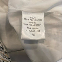 Pomander Place NEW White Tweed Retro Josephine Mini Dress in White Black Size M