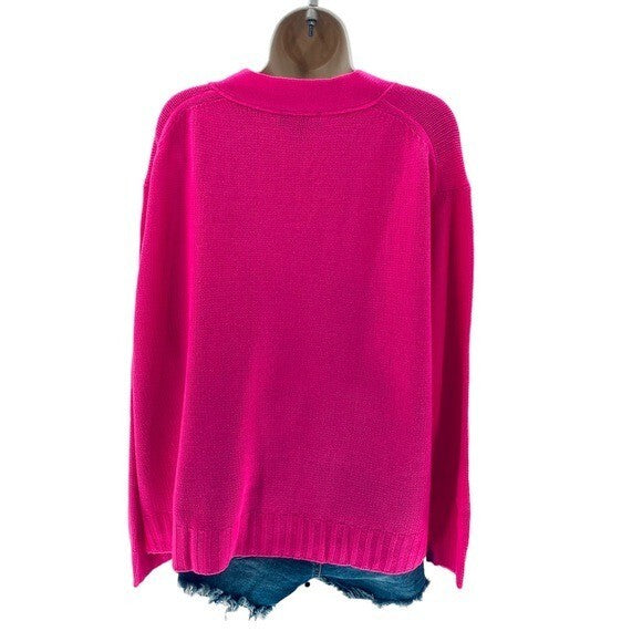 Pomander Place |  Slone Hot Pink Barbiecore Oversized Cardigan Sweater Size XS