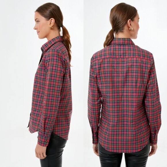 Tuckernuck The Shirt by Rochelle Behrens NEW Classic Red Plaid Icon Shirt XS