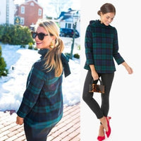 Tuckernuck | NEW Blackwatch Plaid Schoolgirl Bow Wool Faye Blouse Size XS
