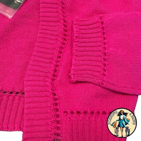 Versace NEW Cashmere Open Perforated Scalloped Knit Cardigan Sweater Size XS