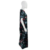Hyacinth House NEW Black Floral Silky Riley Short Sleeve Maxi Dress Size XXS