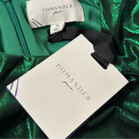 Pomander Place | NEW Emerald Crinkle Lurex Lillith Maxi Dress Size XL