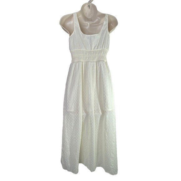 1. STATE | NWT Swiss Dot Midi Dress in Toasted Ivory Size XS