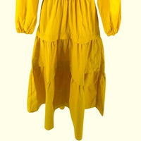Petal and Pup NEW Yellow Mariga Long Sleeve Frill Shoulder Midi Dress Size XS