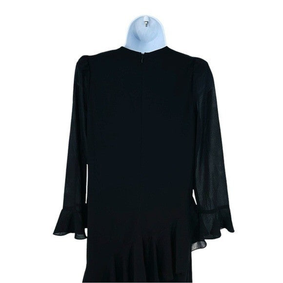 Tuckernuck NEW Black Sasha Long Sleeve Formal Ruffle Party Midi Dress Size XS
