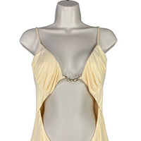 Camila Coelho | NWT Kendall Cut Out Bodycon Midi Dress in Vanilla Cake Size M