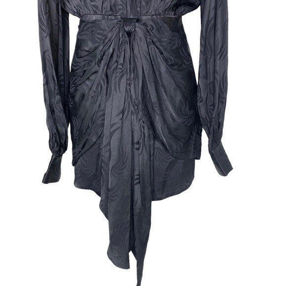 Significant Other | NEW Lila Satin Tie Front Mini Dress in Black Size 2