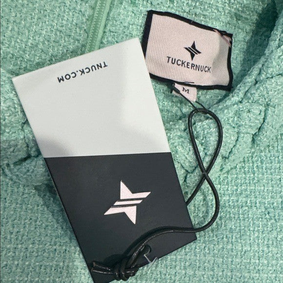 Tuckernuck NEW Palm Beach Green Tweed Retro Jackie Short Sleeve Mini Dress M