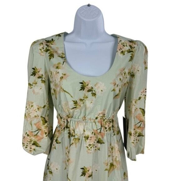 Tuckernuck NEW Aqua Watercolor Marlena Floral Sundress Midi Dress Size XS