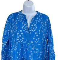 Juliet Dunn NEW Sapphire Small Flower Lurex Flared Sleeve Mini Dress Size L