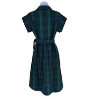 Tuckernuck NEW Blackwatch Chloe Plaid Navy Green Classic Midi Dress Size S
