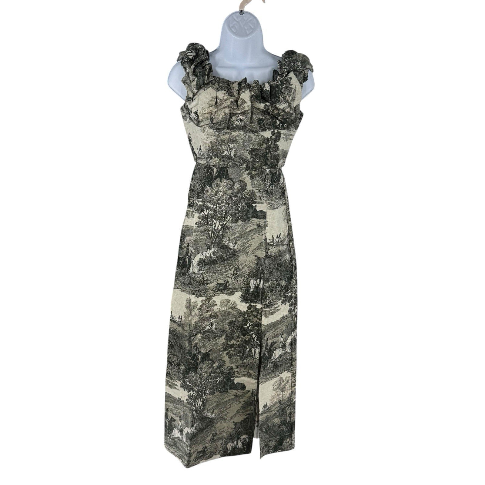 Tuckernuck NEW Middleburg Toile Suze Equestrian Formal Midi Dress Size XS