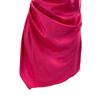 Baobab NEW Celia Satin One Shoulder Barbiecore Mini Dress in Frambuesa Size XS