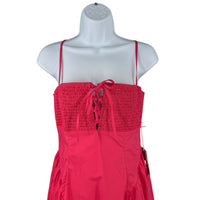 Hyacinth House NEW Pink Serafina Drop Waist Smocked Cotton Midi Dress Size M