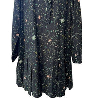 Tuckernuck NEW Campden Vine Tate Black Long Sleeve Pleated Mini Dress Size M