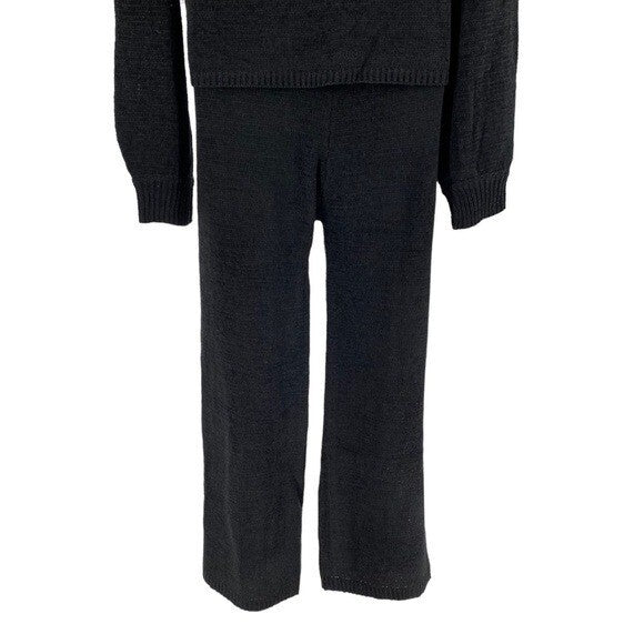 SNDYS NEW Majid Loungewear Black Two Piece Matching Set Sweater Trousers Size S