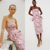 Hyacinth House NEW Rosewood Floral Roxanne Strapless Formal Midi Dress Size XL