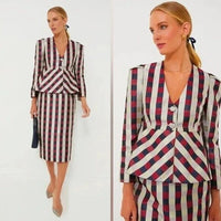 Tuckernuck NEW Bordeaux Check Jacquard Zoey Top Jacket Size L