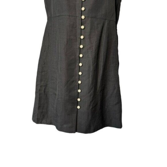 Tuckernuck NEW Black Leighton Linen Sleeveless Button Down Mini Dress Size S