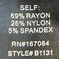 Pomander Place | NEW Black Koa Long Sleeve Notched Neckline Blouse Size Small