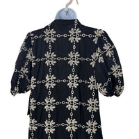 Tuckernuck NEW Black Eyelet Lewis Puff Sleeve Embroidered Maxi Dress Size S