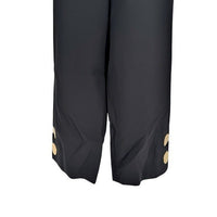 Alexis NEW Black High Waist Wide Leg Crop Gold Embellished Trouser Pant Size S