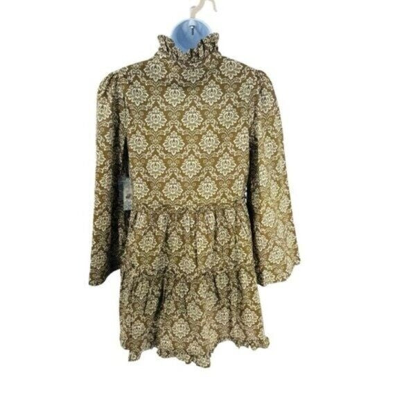 Hyacinth House | NEW Moss Printed Russell Mini Dress in Olive Size XXL