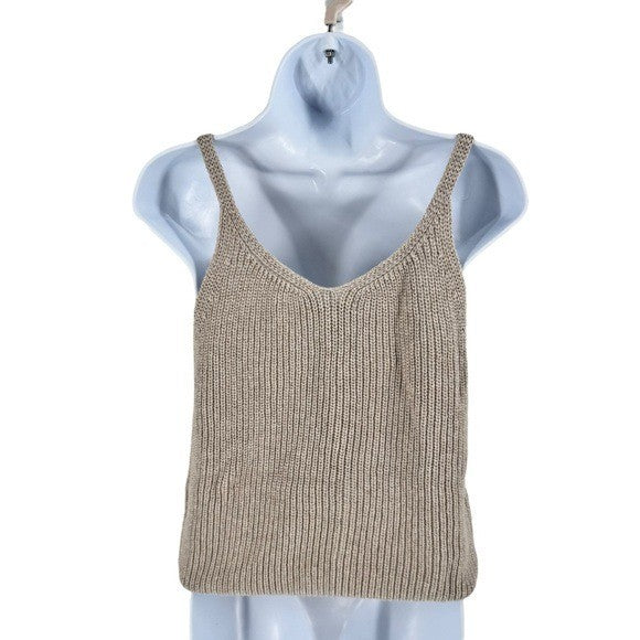 Alex Mill NEW Billie Sweater V Neck Casual Tank in Tan Oatmeal Size M