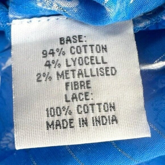 Juliet Dunn NEW Sapphire Small Flower Lurex Flared Sleeve Mini Dress Size M